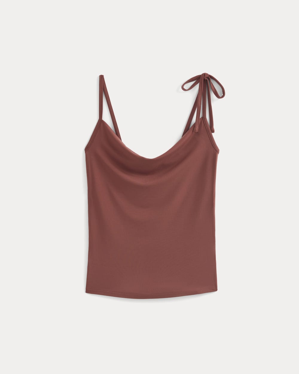 Tie-Shoulder Tank in Henna Red — alternate view