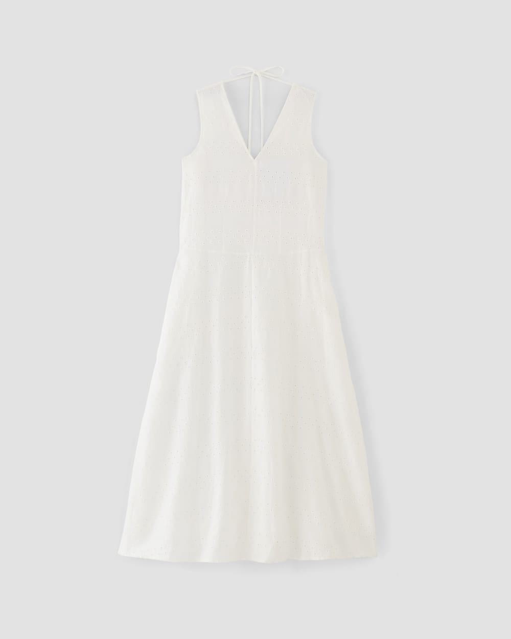 The Linen Eyelet Maxi Dress in White Eyelet — alternate view
