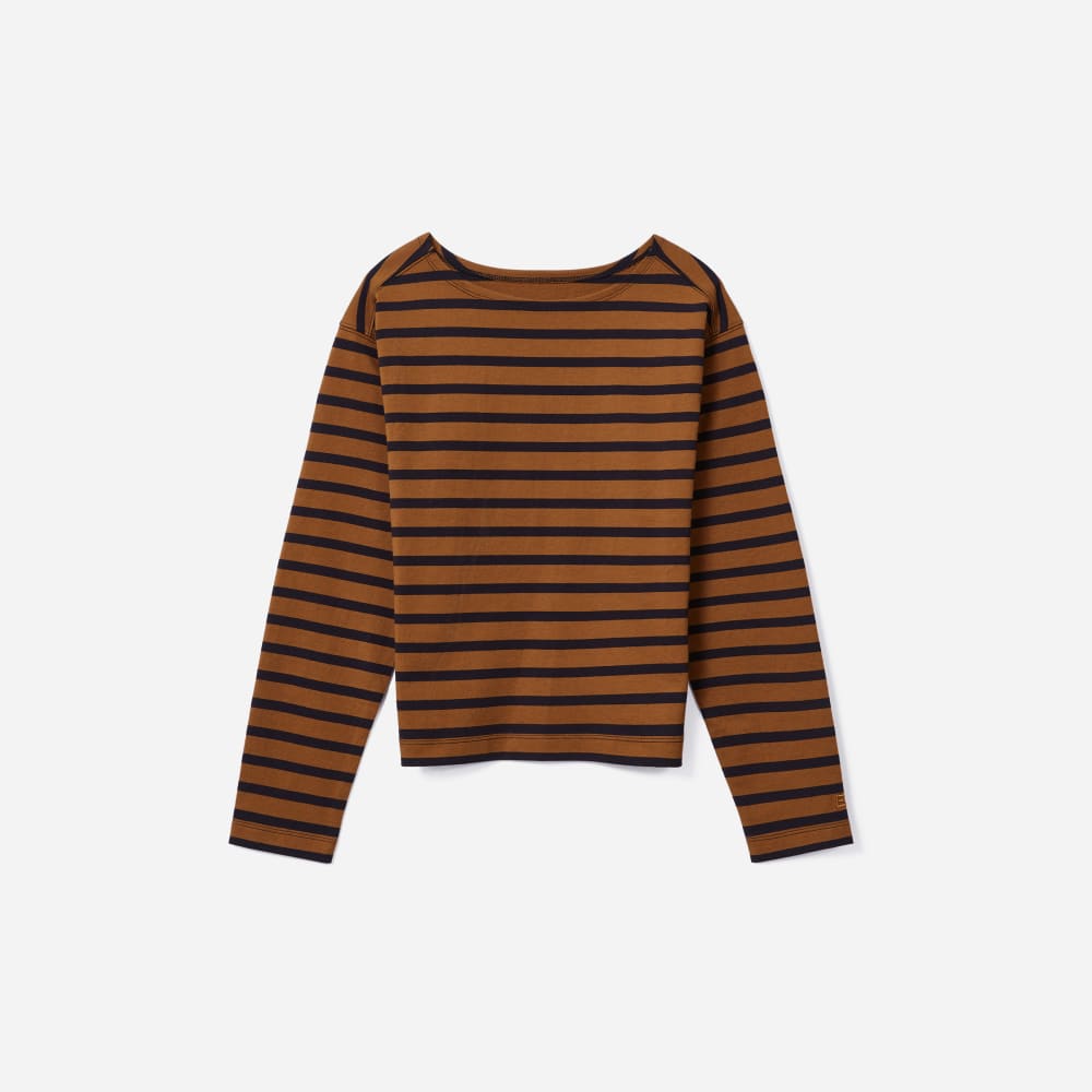 The Mariner Tee in Toasted Almond / Black — front view