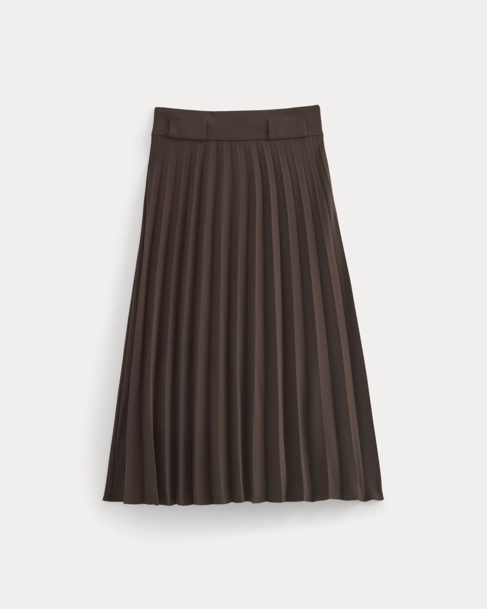 Pleated Crepe Midi Skirt in Dark Chocolate — alternate view