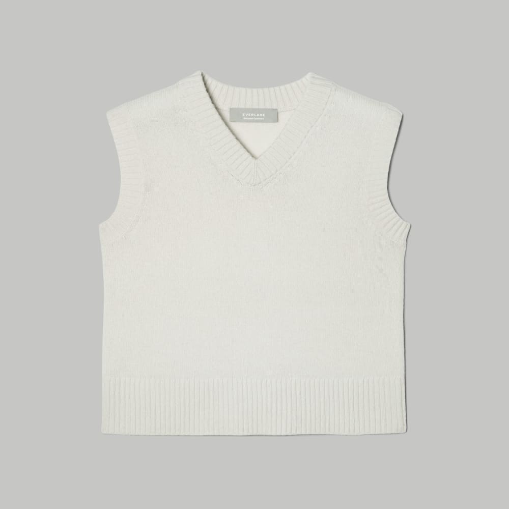 The Cashmere Vest in Bone — alternate view