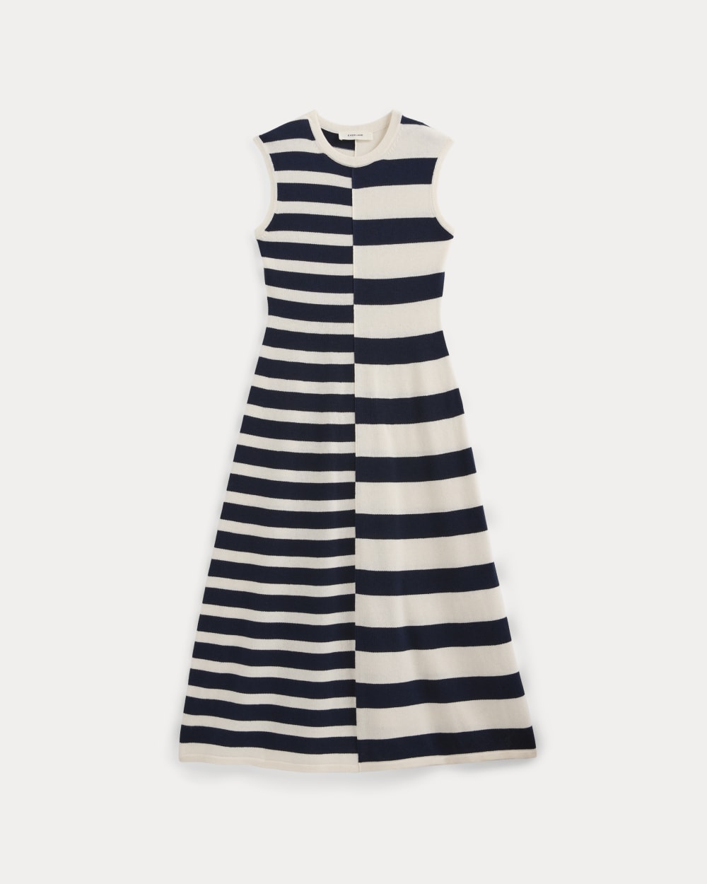 Striped Sweater Midi Dress in Bone/True Navy Duo Stripe — alternate view