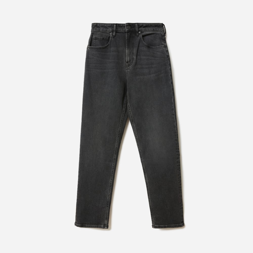 The Curvy Cheeky® Straight Jean in Washed Black — front view