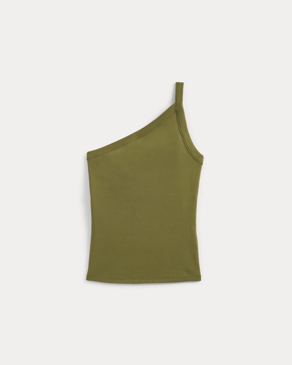RetroSoft Cotton One-Shoulder Tank in Mayfly — alternate view