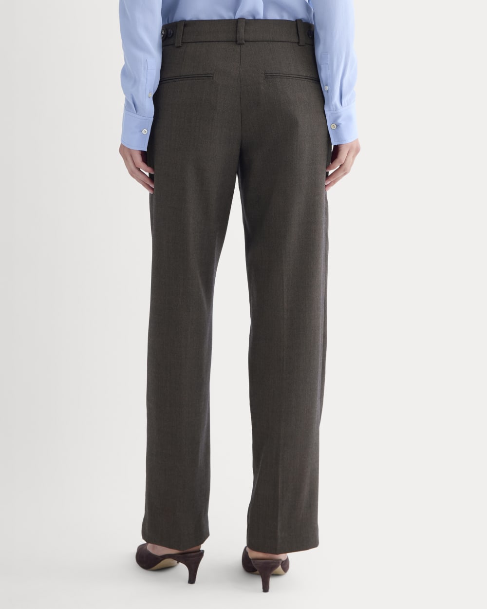 Straight-Leg Trouser in Tailor Twill in Heathered Fudge — detail view
