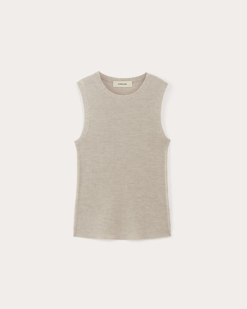 The Tank in Ultrasoft Merino in Heather Oatmeal — alternate view