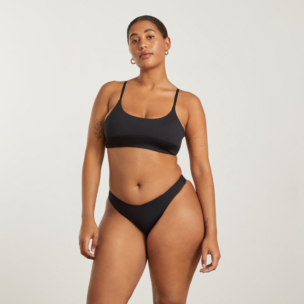 The Thigh-High Bikini Bottom in Black — detail view