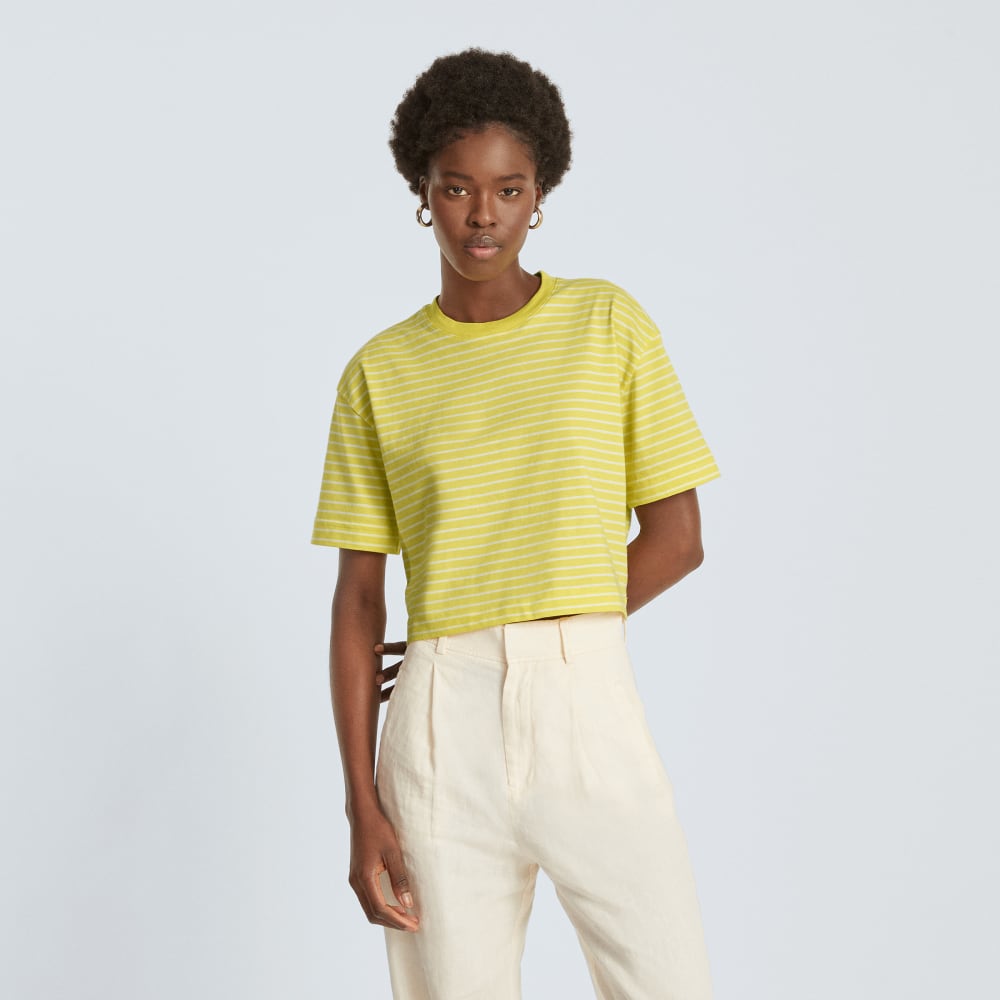 The Organic Cotton Cropped Tee in Acacia / Tan — alternate view
