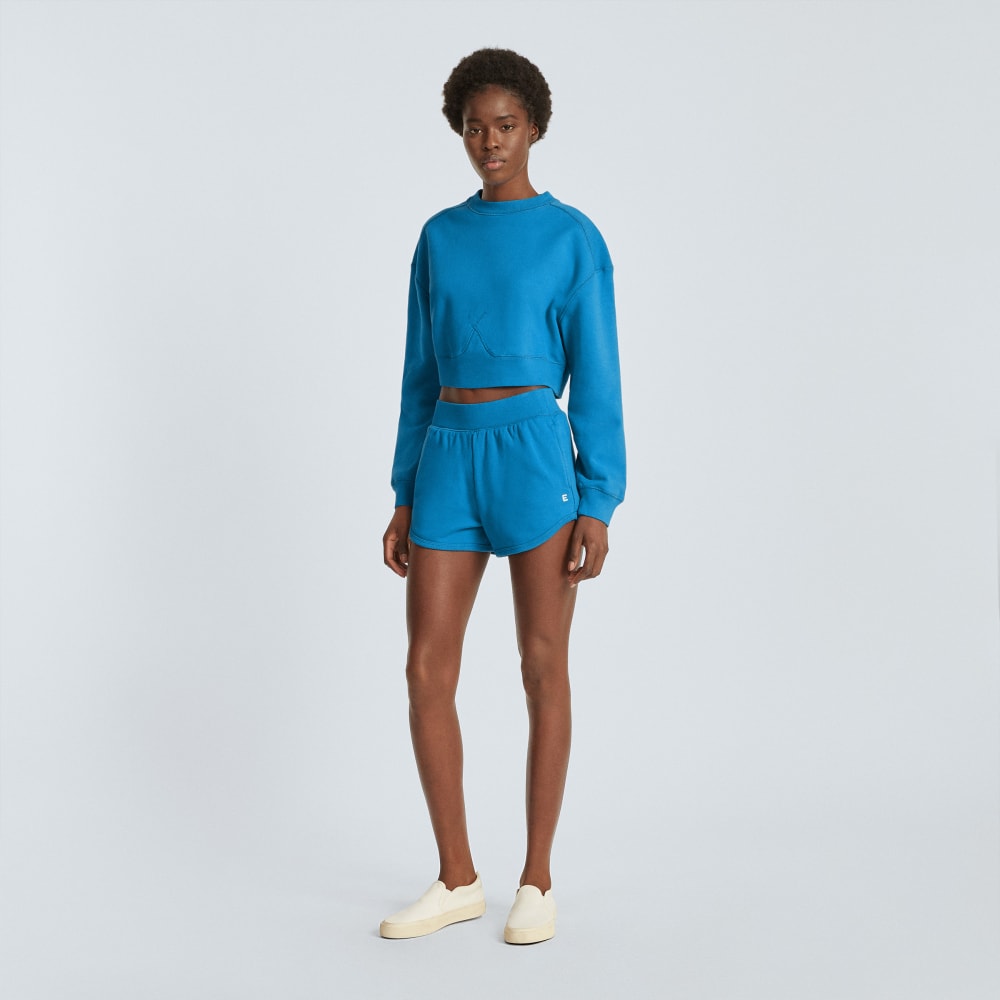 The Track Sweatshort in Horizon Blue — detail view