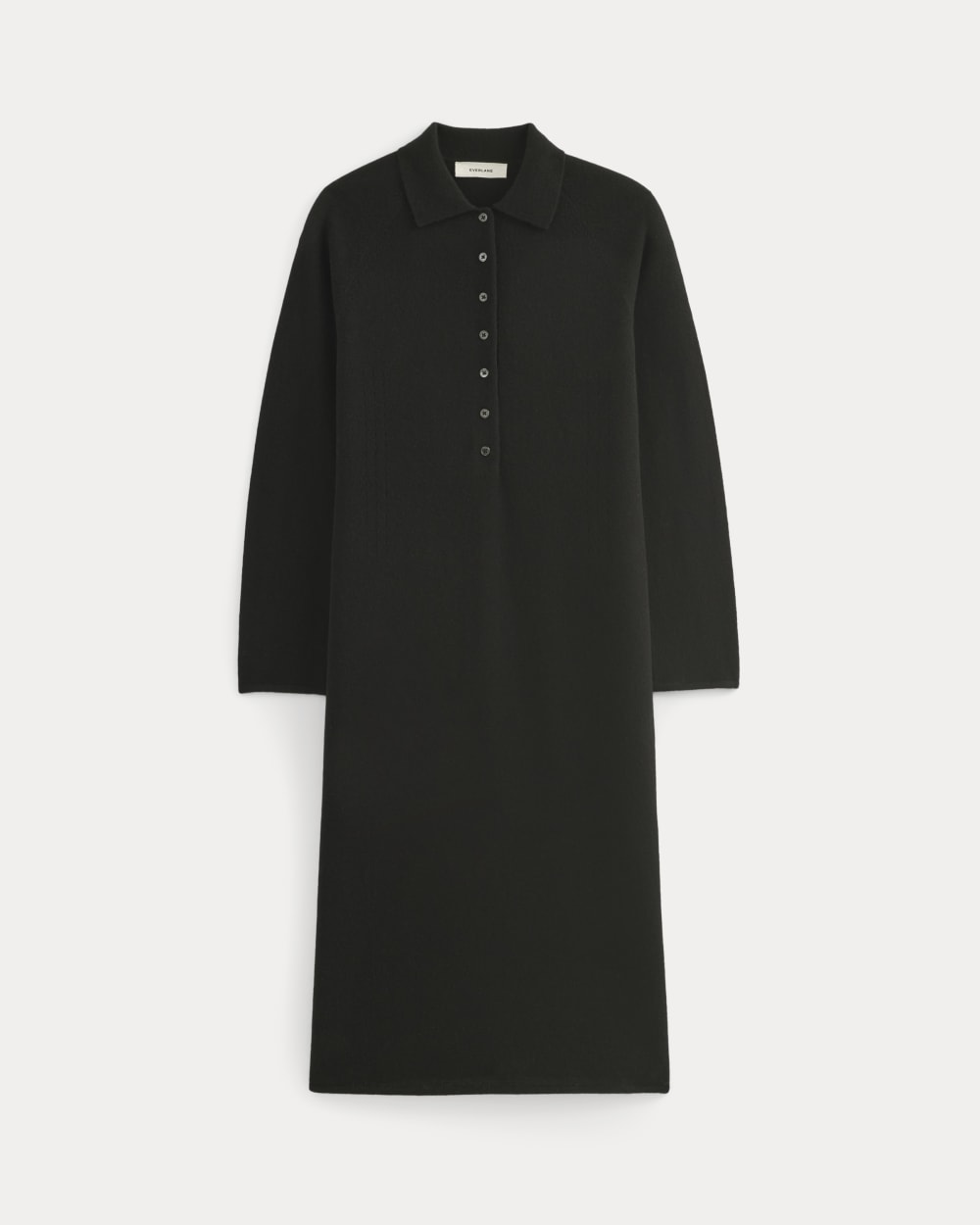 Cashmere Polo Midi Dress in Black — alternate view
