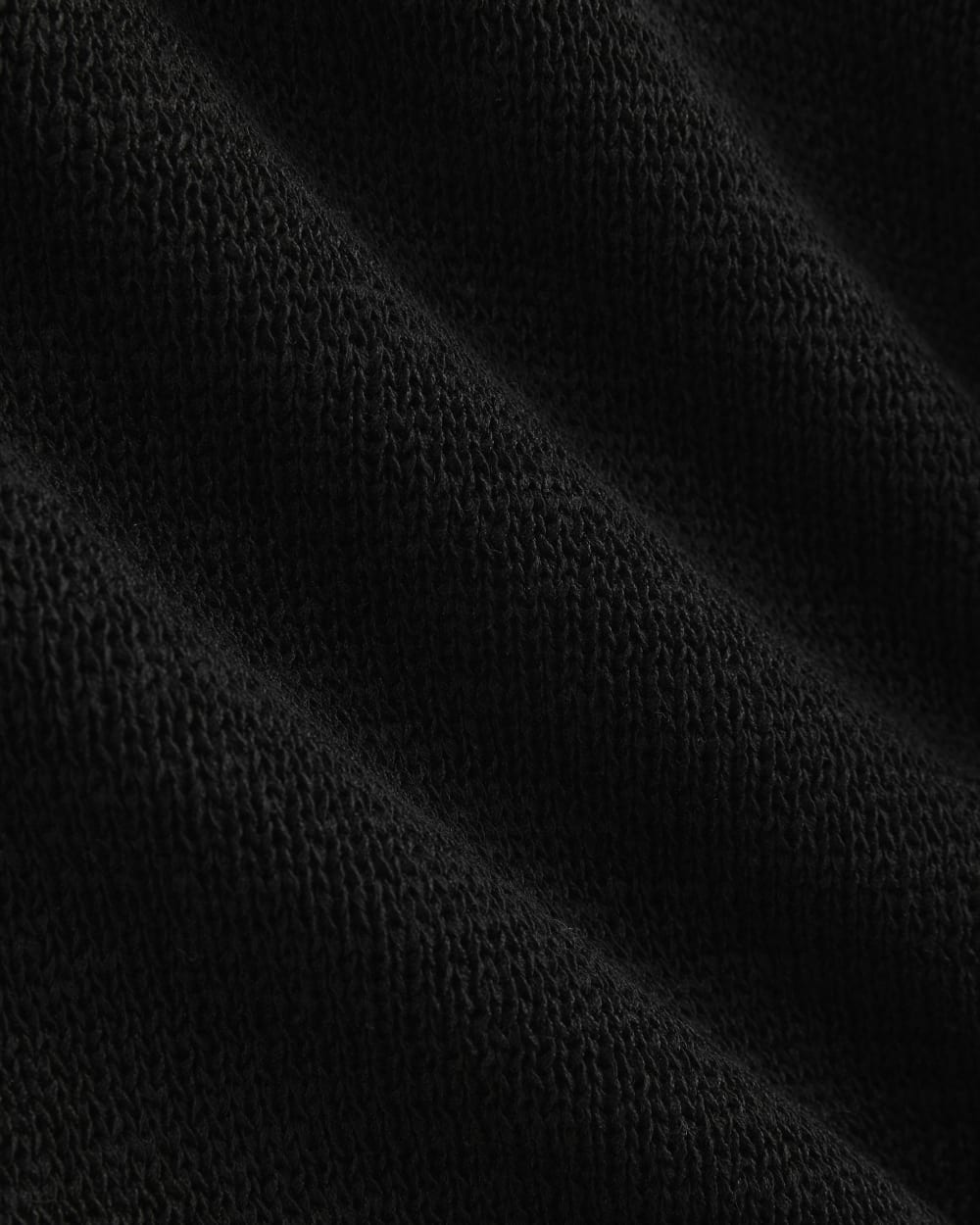 Open Collar Polo in Black — detail view