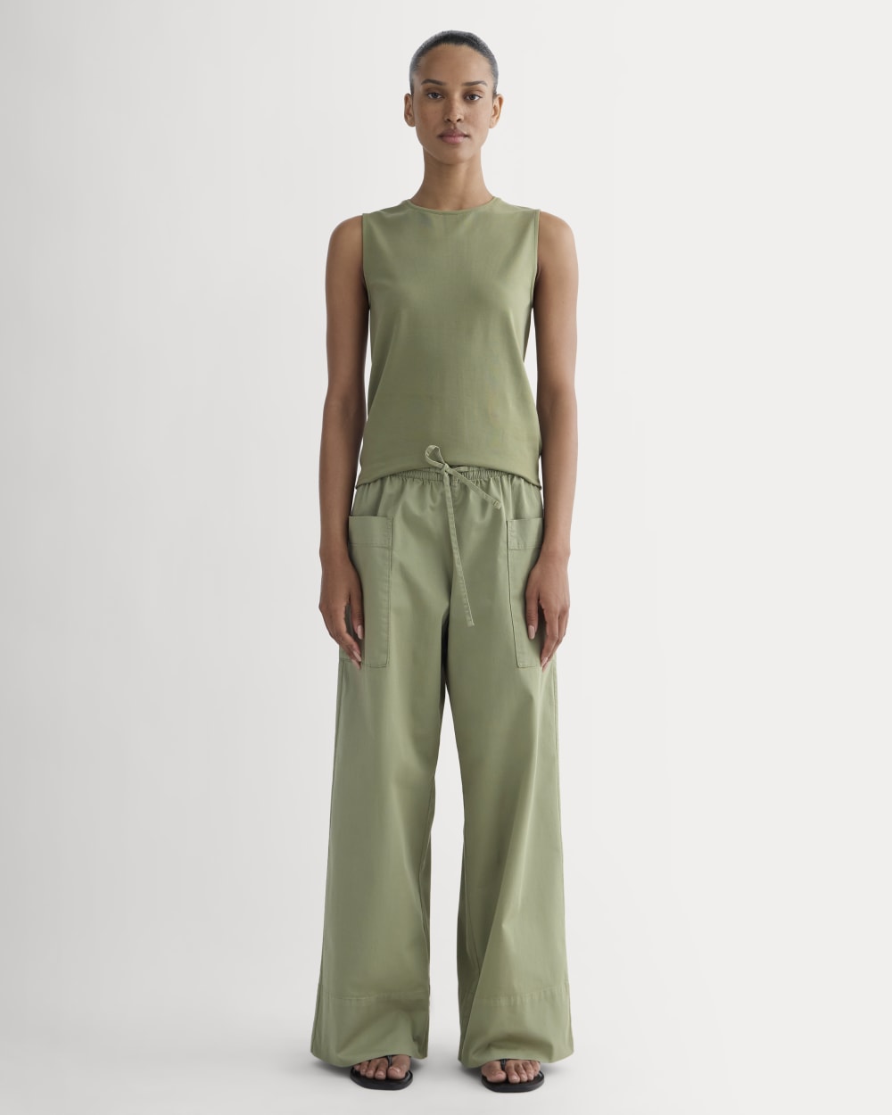 The Form Tank in Lichen Green — detail view