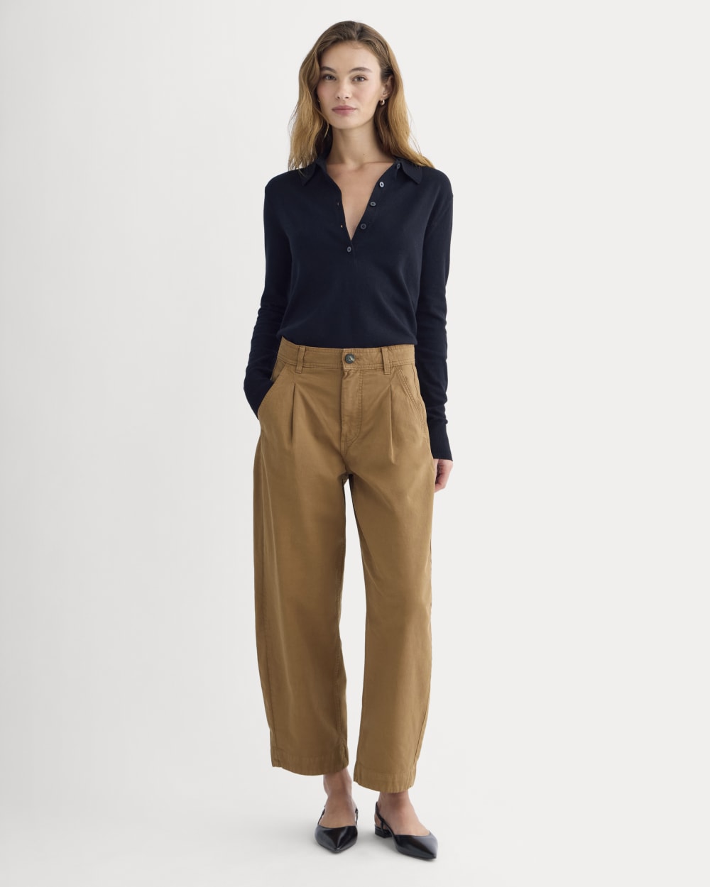 The Everywhere Pant in Toffee — front view
