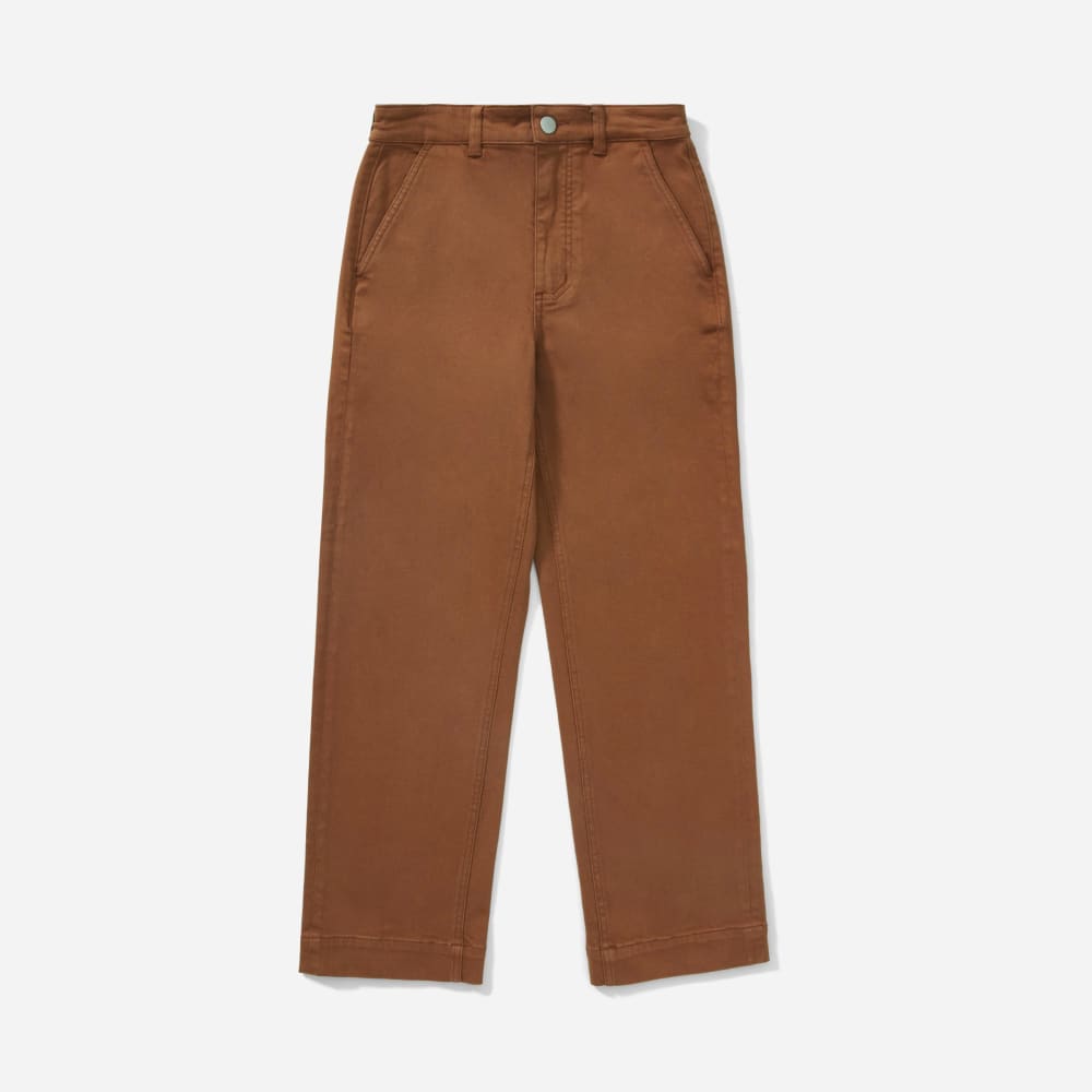The Straight-Leg Crop in Cocoa Brown — front view