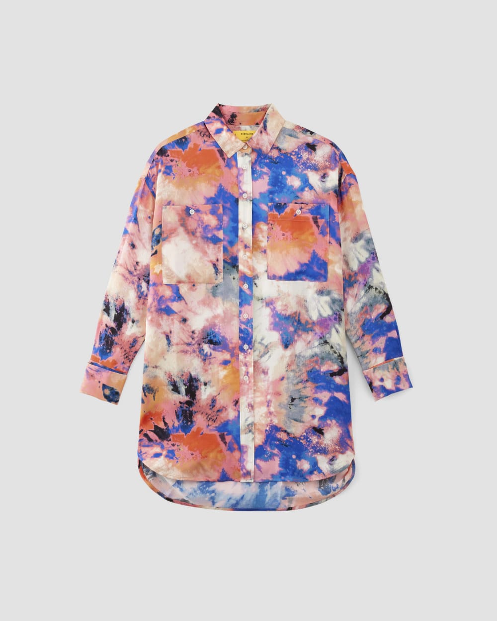 The Everlane x Marques' Almeida Satin Tie-Dye Shirt in Multi Tie-Dye — alternate view