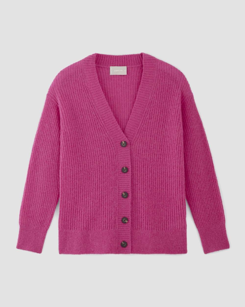 The Alpaca Oversized Cardigan in Fuchsia Pink — alternate view