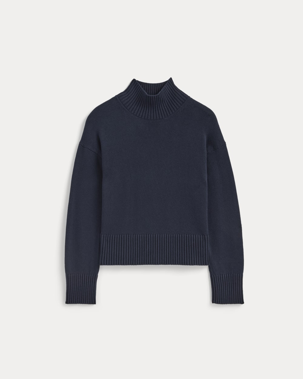 The Boxy Turtleneck in Everyday Cotton in Navy — alternate view