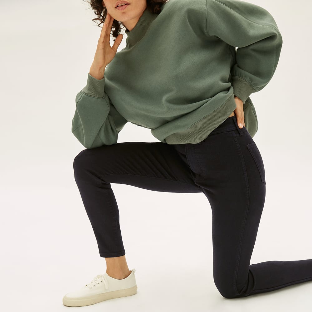 The Way-High® Clean Front Skinny Jean in Black — detail view