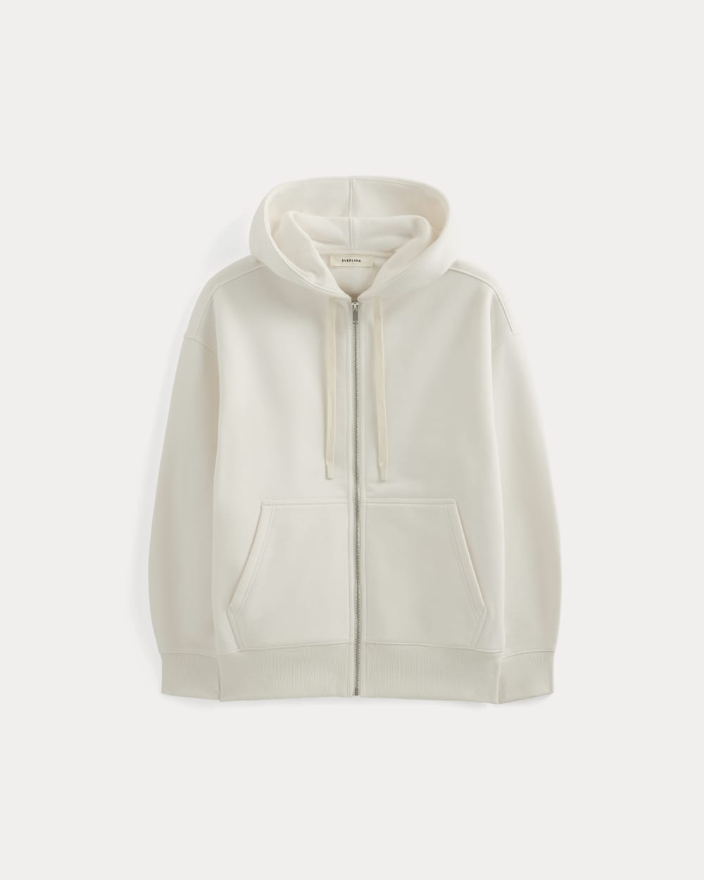 Luxe Fleece Oversized Full-Zip Hoodie in Bone — alternate view
