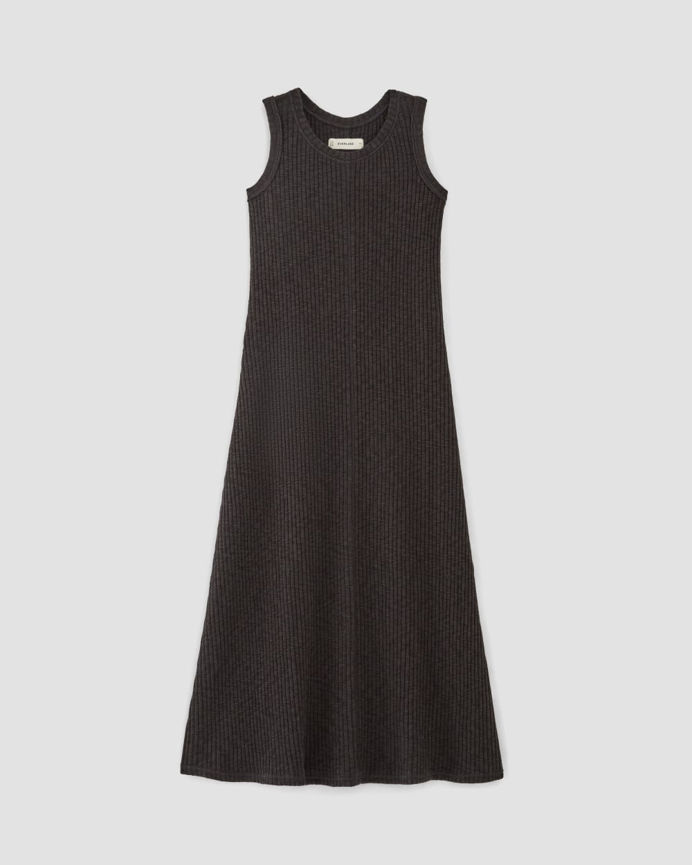 The Rib-Knit A-Line Tank Dress in Black — alternate view