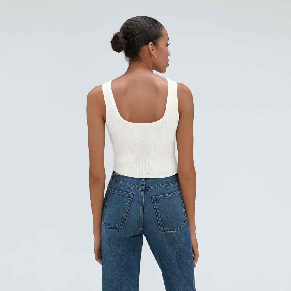 The Cotton-Merino Cami in Snowflake — detail view