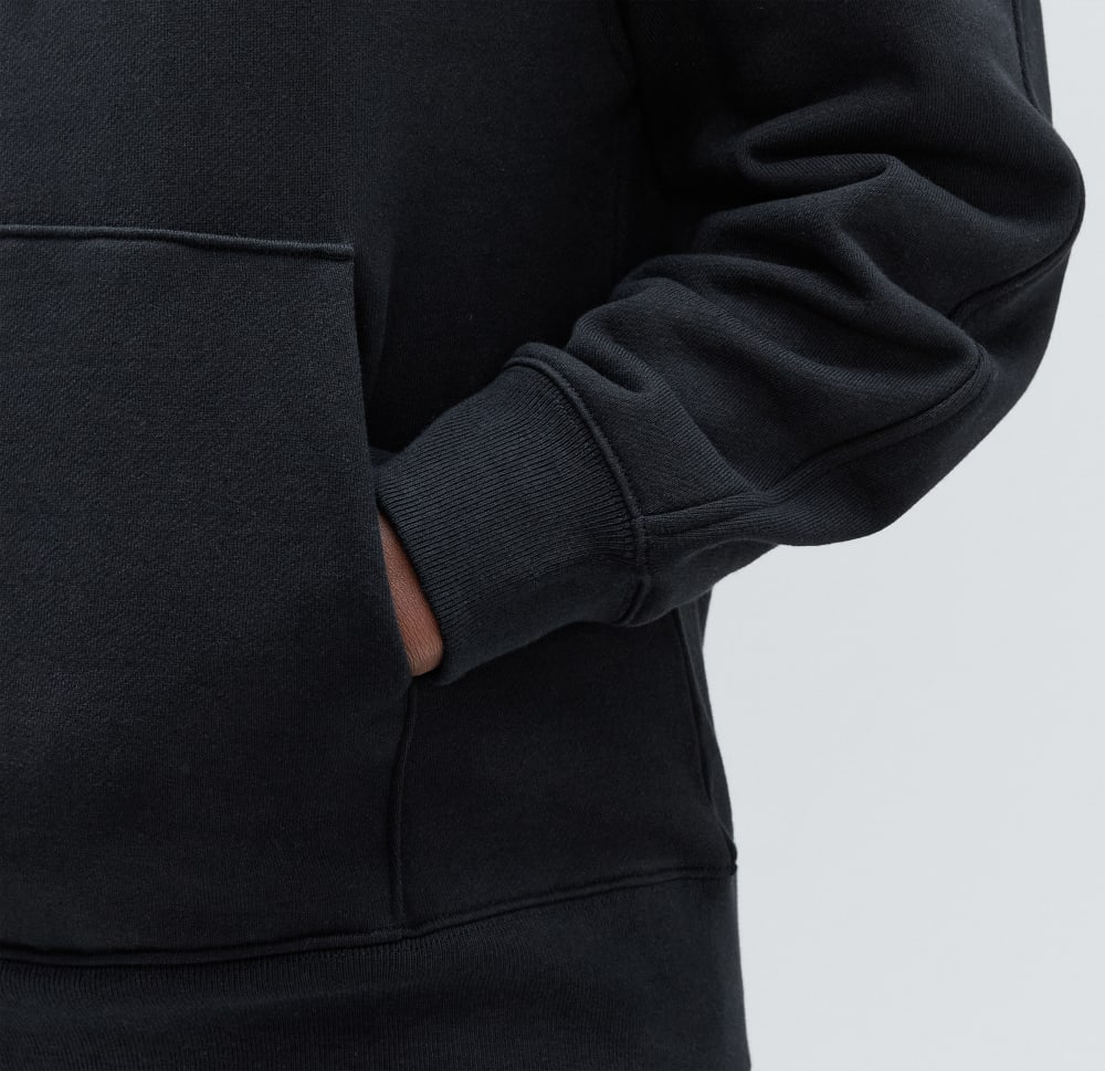 The Track Organic Cotton Popover in Black — detail view
