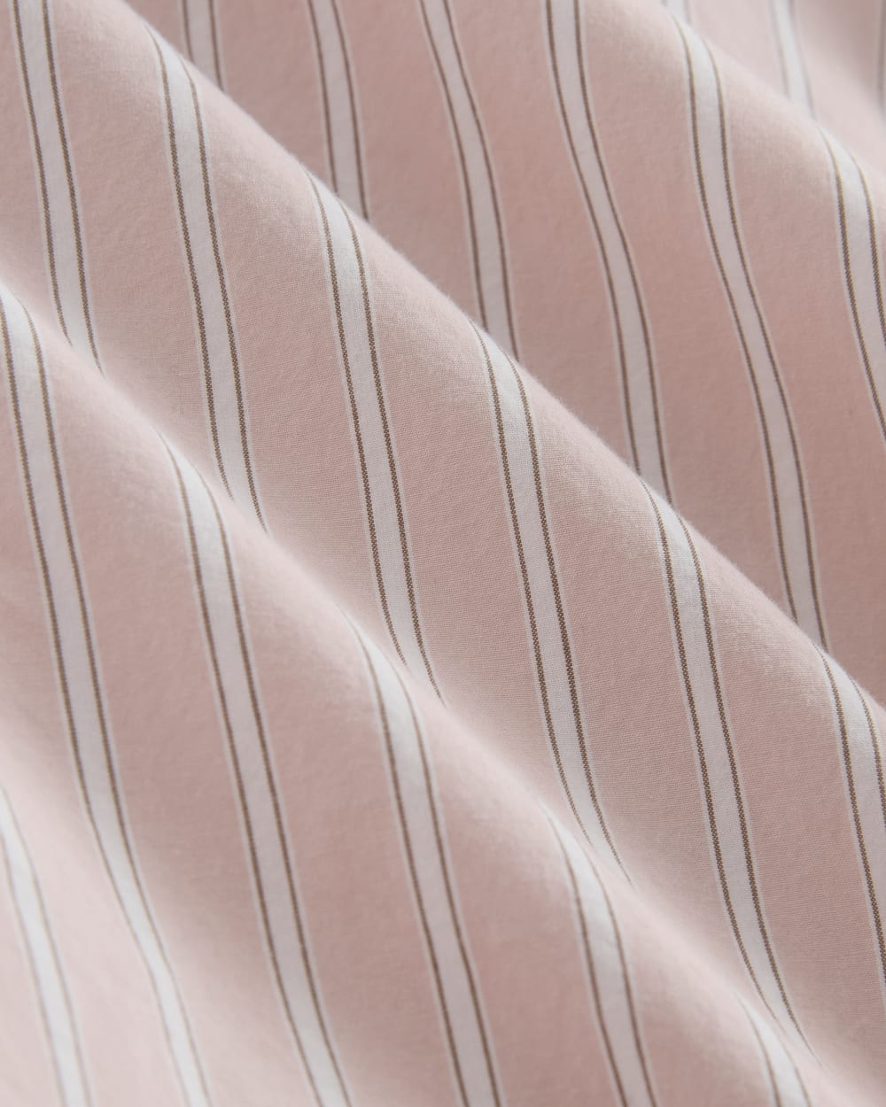 The Relaxed Shirt Dress in Ultrasoft Cotton in Pink / White — detail view