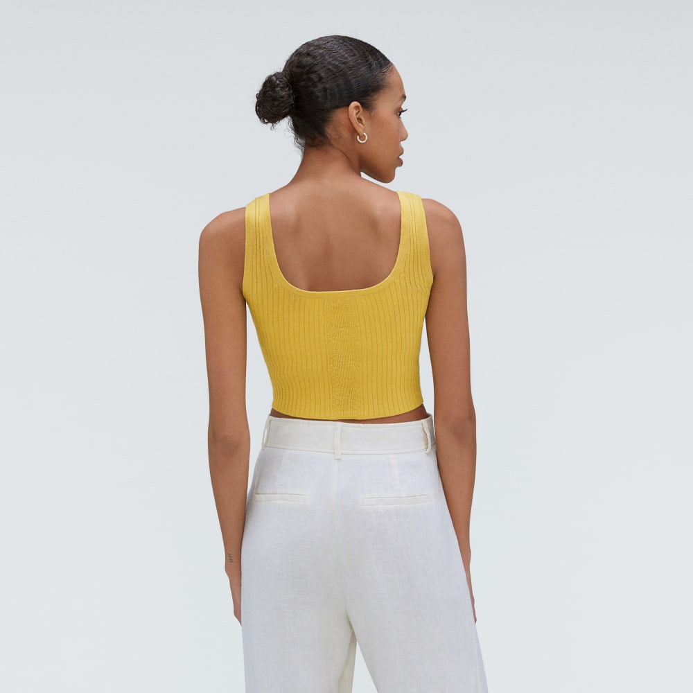 The Cotton-Merino Cami in Dandelion — detail view
