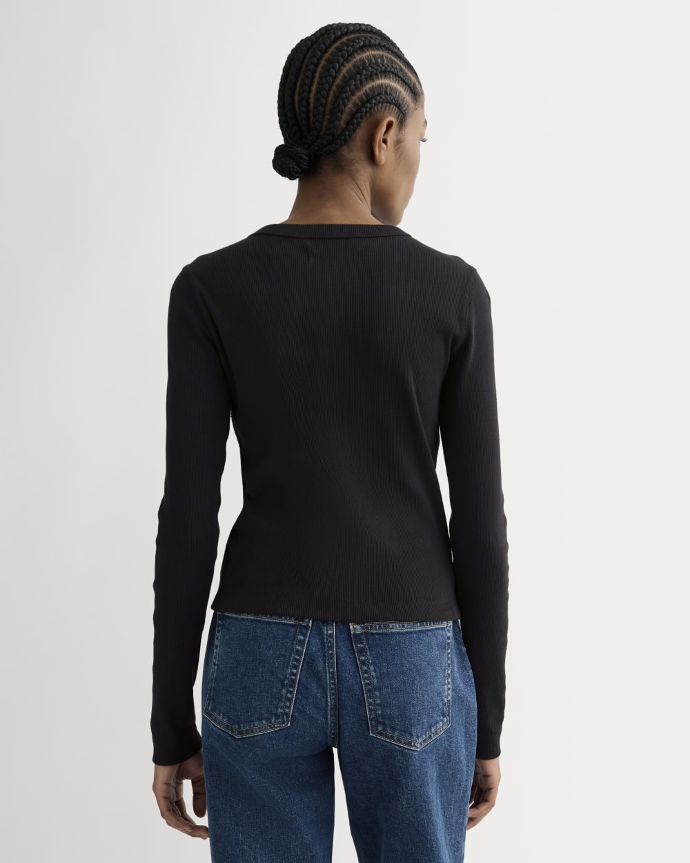 The Selfie Cardigan in Black — detail view