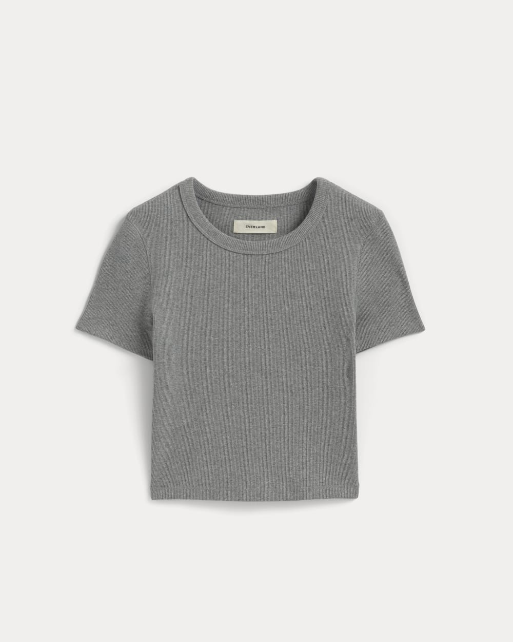 The ’90s Rib Tee in Mid Heather Grey — alternate view