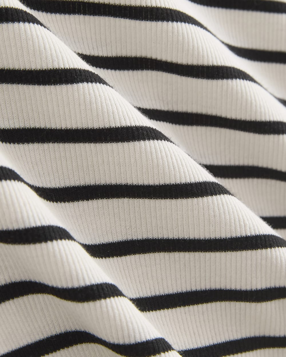 The Luxe Rib Funnel-Neck Tank in Bone / Black — detail view