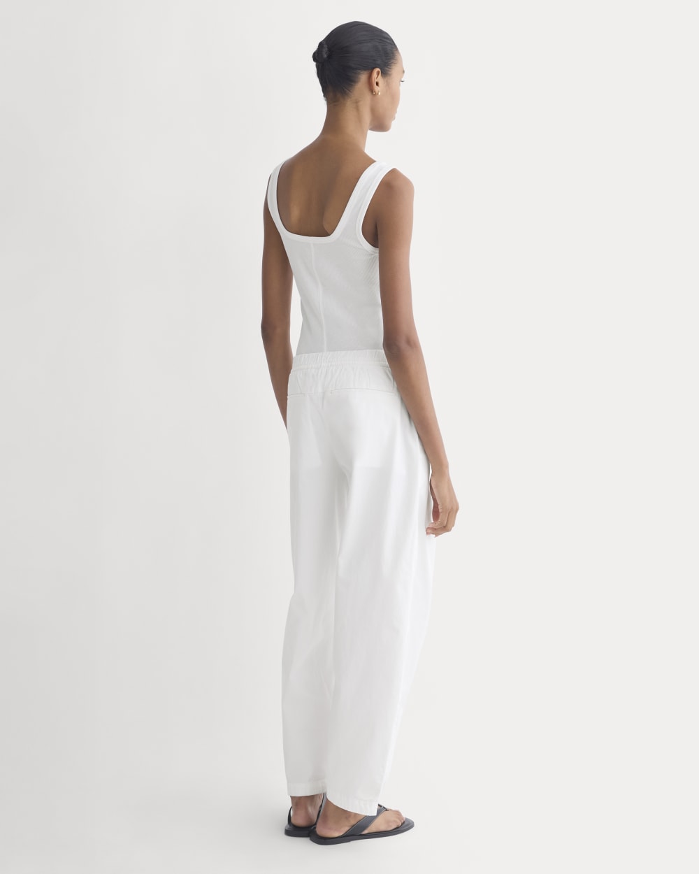 Pull-On Balloon Pant in White — detail view