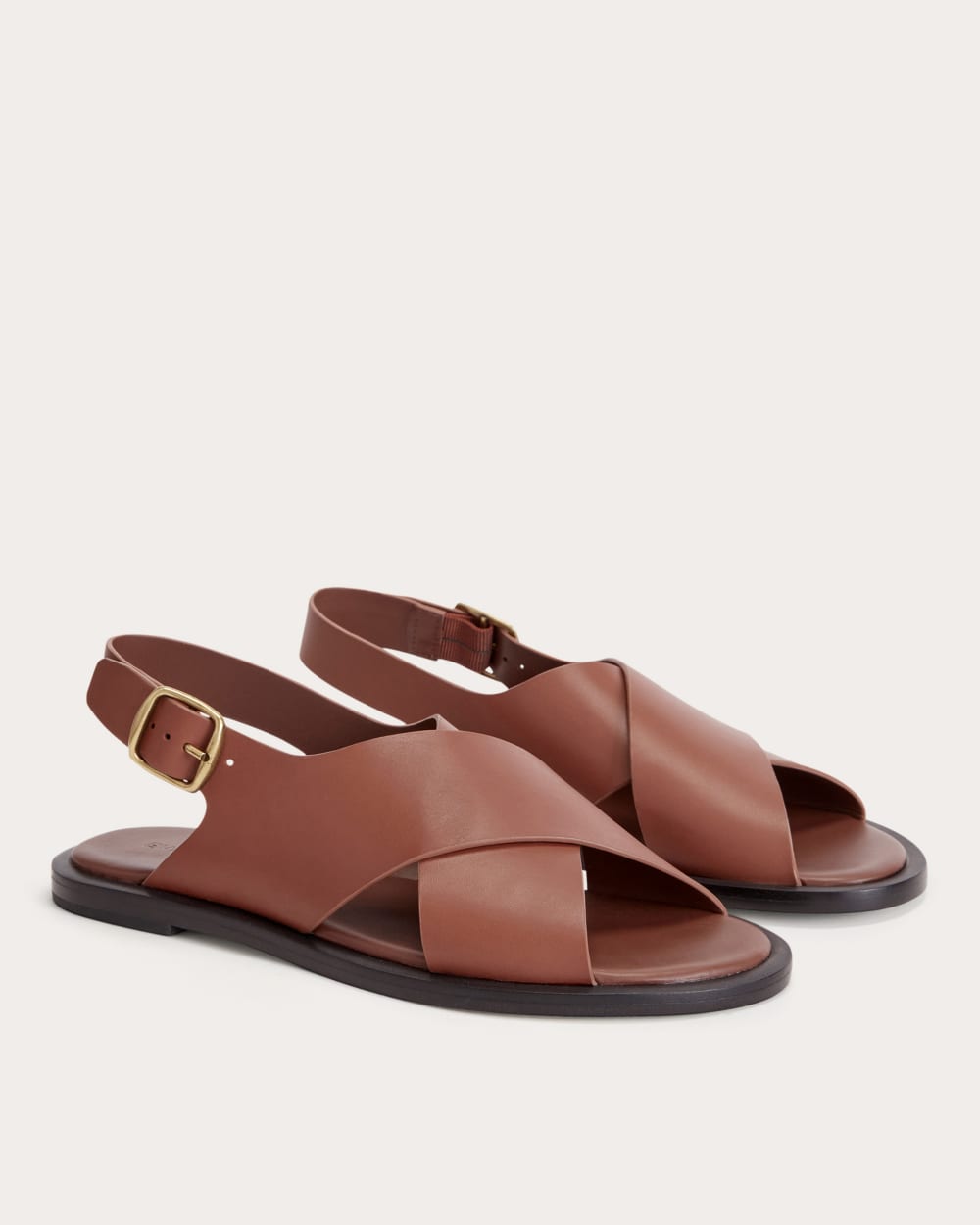 The City Crossover Sandal in Rum — detail view