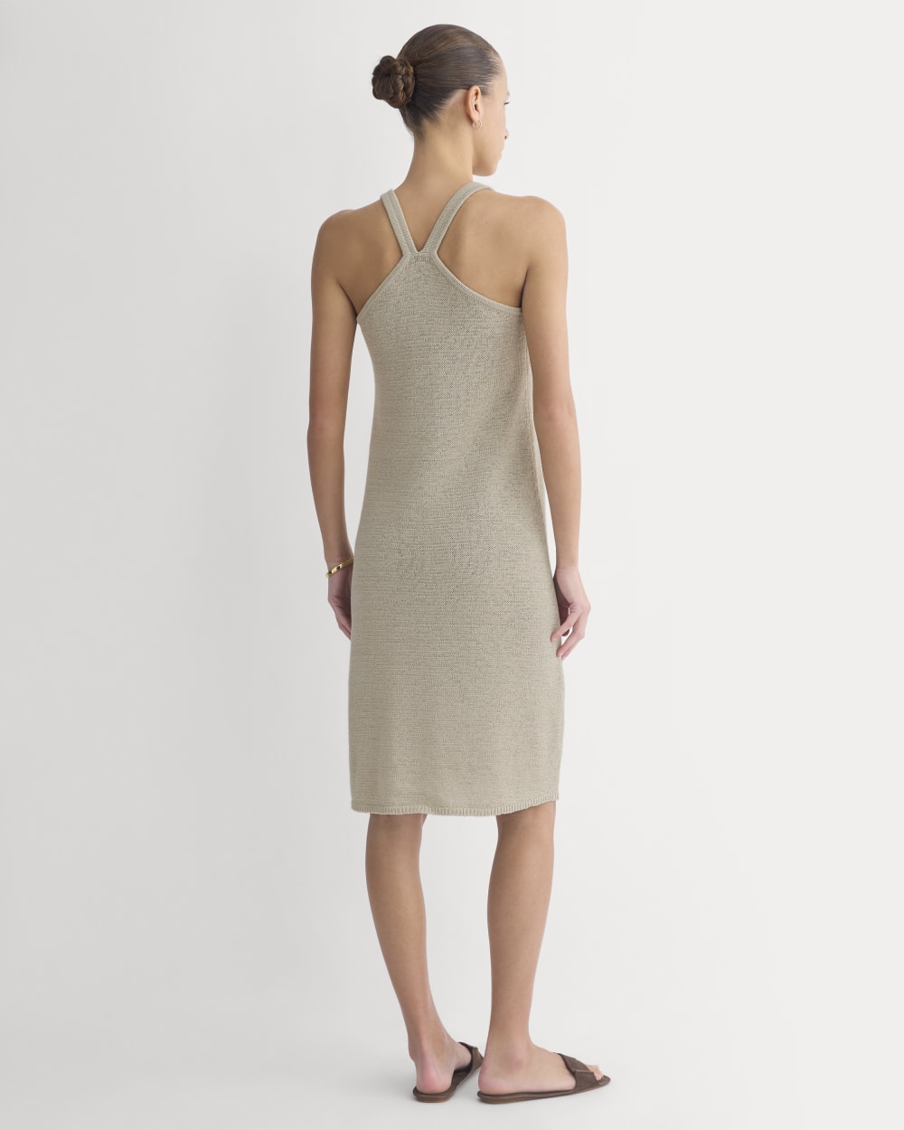 Sweater Racerback Midi Dress in Peyote — detail view