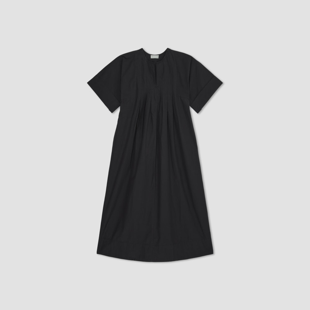 The Poplin Caftan Dress in Black — alternate view
