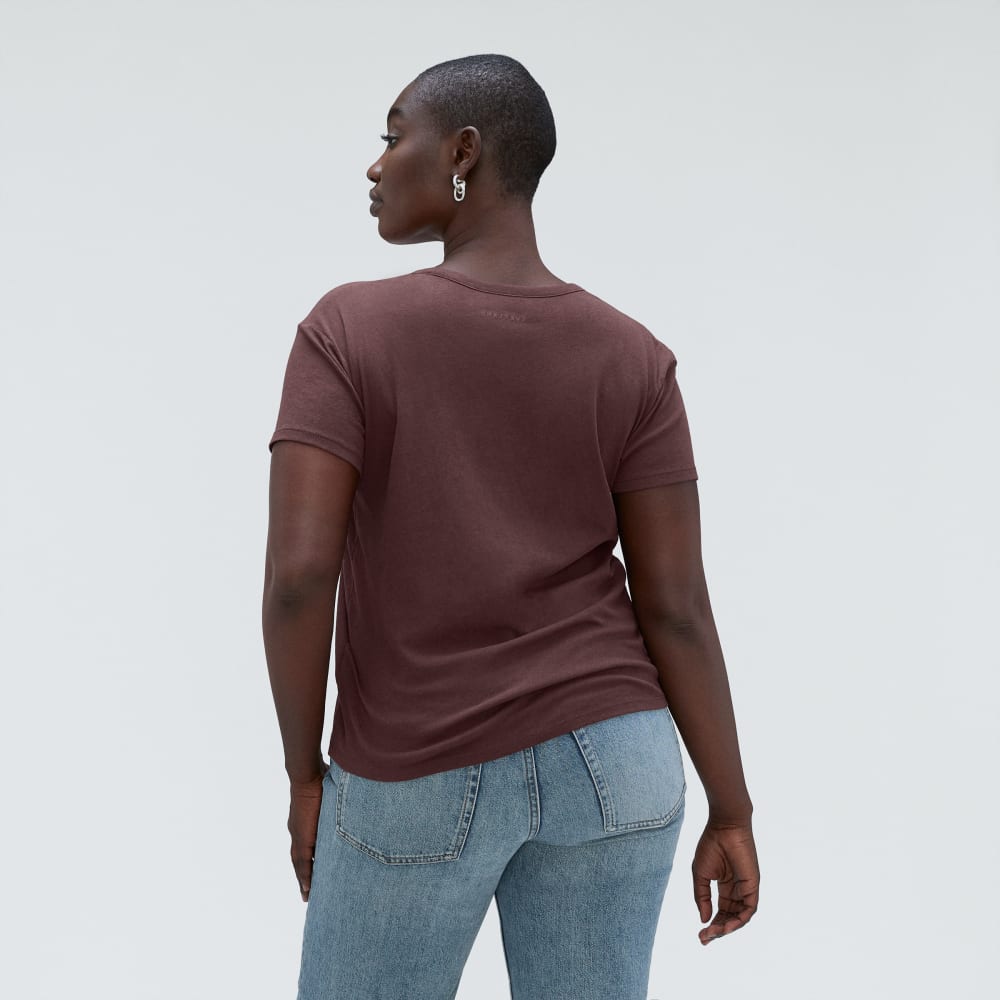 The Air Scoop-Neck Tee in Espresso — detail view