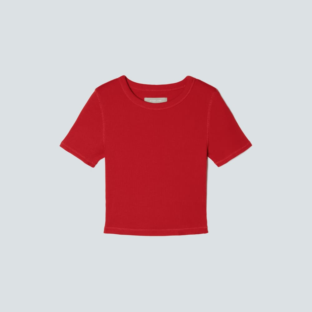 The ’90s Rib Tee in Ruby — front view