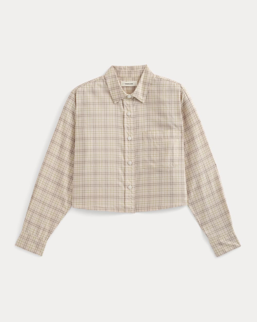 The Way-Short Shirt in Silky Cotton in Plaid — alternate view