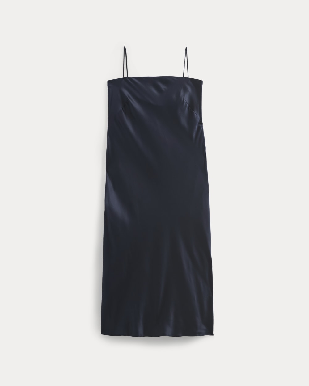 Slip Dress in Silk Charmeuse in Navy — alternate view