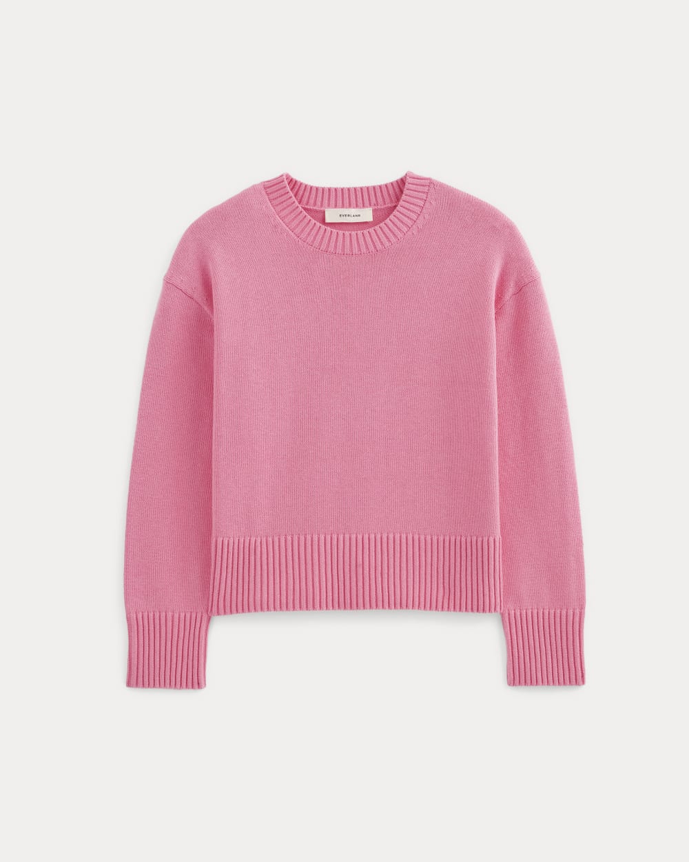 The Boxy Sweater in Everyday Cotton in Deep Pink — alternate view