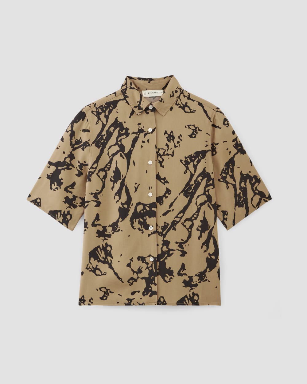 The Short-Sleeve Shirt in Butterlite in Black / Cornstalk Abstract — alternate view