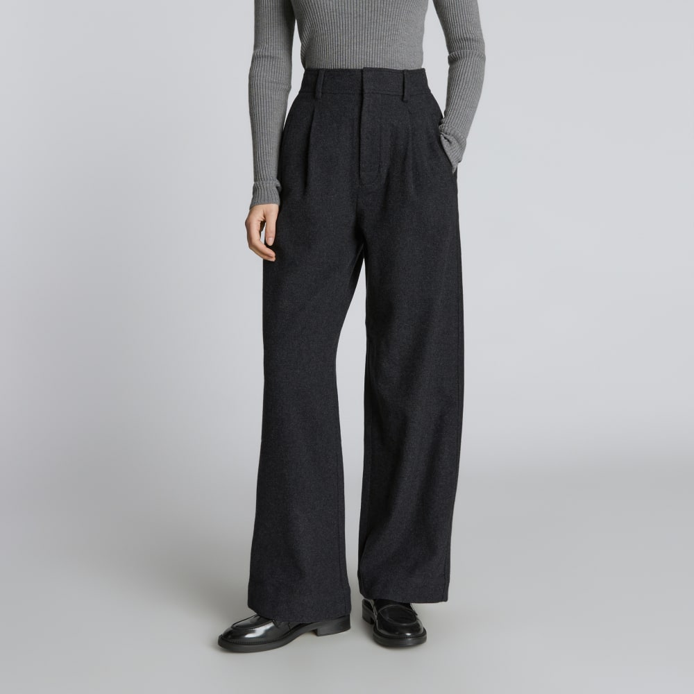 The ReWool® Way-High Drape Pant in Heathered Charcoal — front view