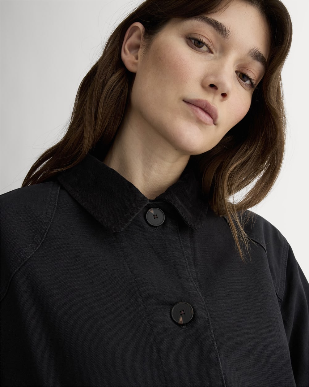 The Barn Jacket in Black — detail view