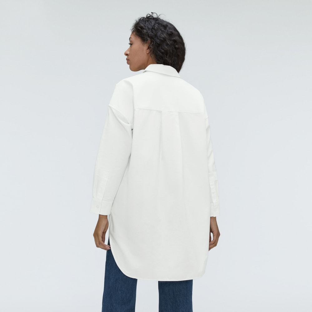The Way Long Oxford Shirt in White — detail view