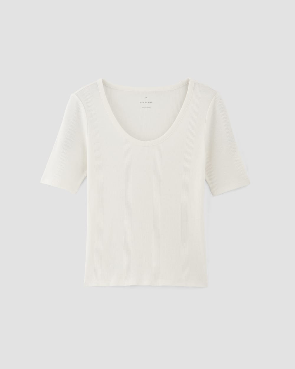 The Vintage Rib Scoop-Neck Top in Bone — alternate view