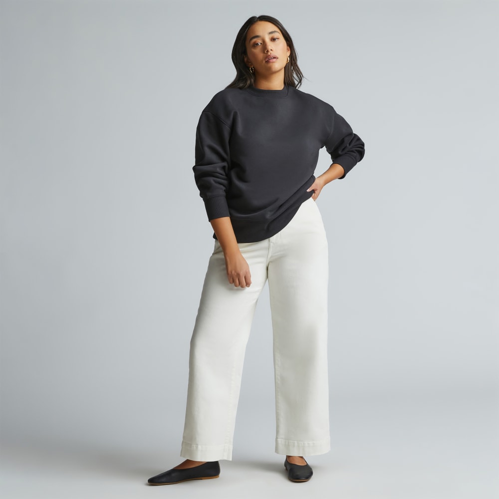The ReTrack Oversized Crew in Black — detail view