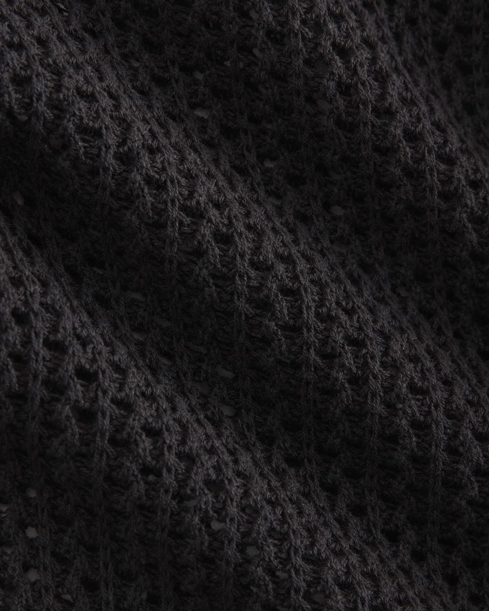 Lace-Knit Cardigan in Black — detail view
