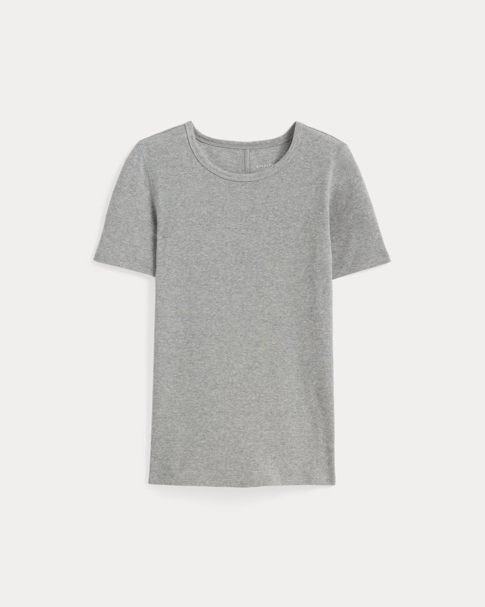 The Luxe Rib Crew in Heathered Grey — alternate view