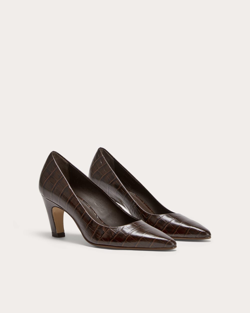 The Banana Pump in Brown Crocodile — detail view