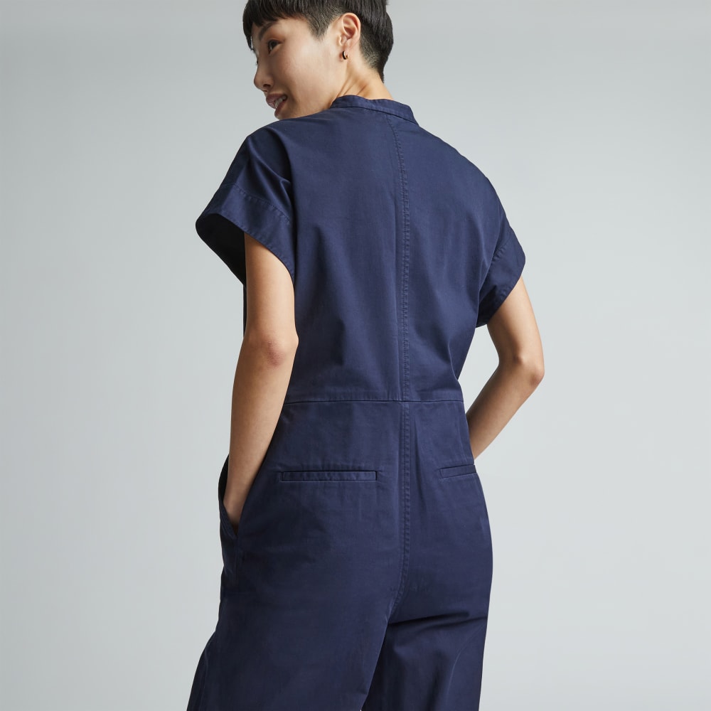 The Easy Workwear Jumpsuit in Navy — detail view